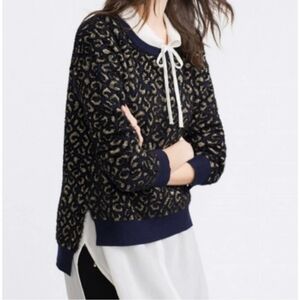 Zara knit leopard print sweater